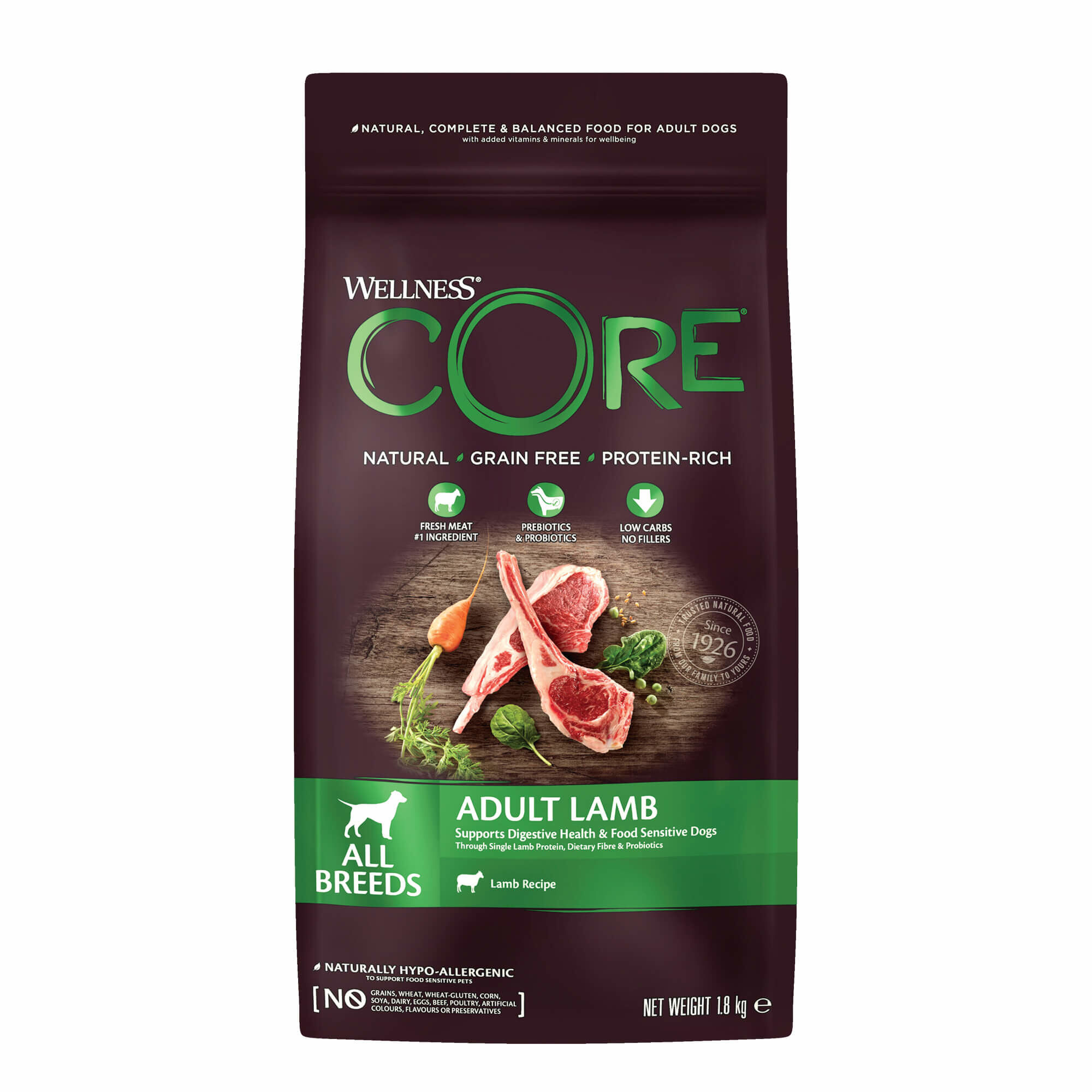 Wellness CORE - Croquettes à l'Agneau pour Chien de Toutes Races - 1,8Kg
