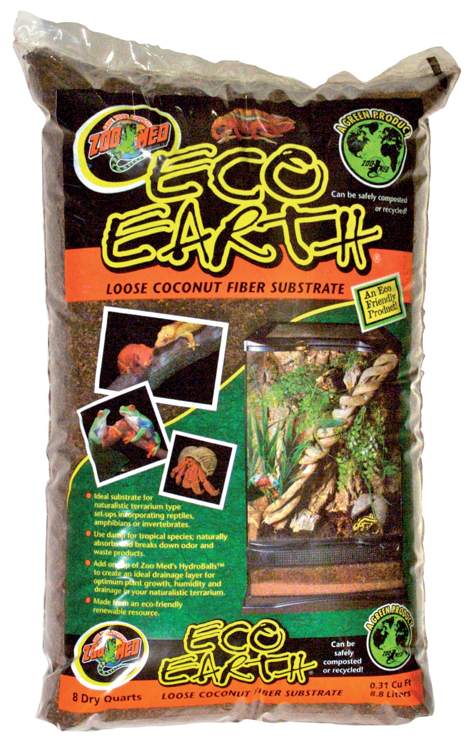 Zoomed - Substrat Eco Earth Fibres de Coco pour Reptiles - 8,8L