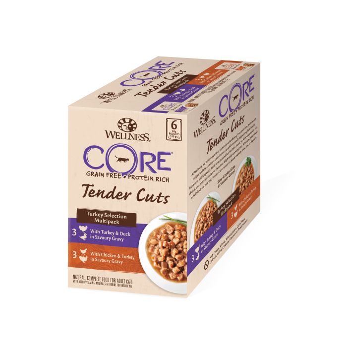Wellness Core Grain Free Tender Cuts Dinde Multipack Pour Chat 6x85g