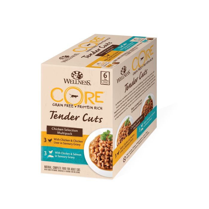 Wellness Core Grain Free Tender Cuts Poulet Multipack Pour Chat 6x85g