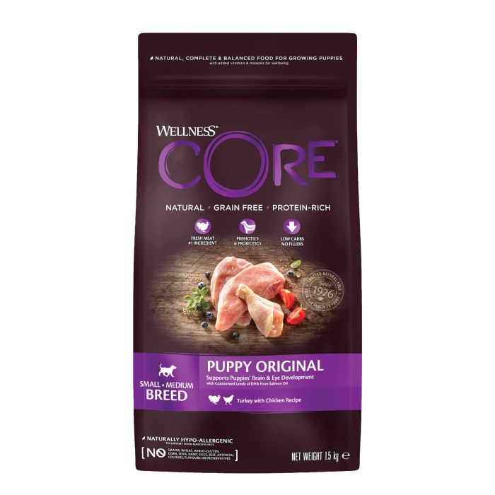 Wellness Core Grain Free Puppy Dinde en Poulet Pour Chien 1,5kg