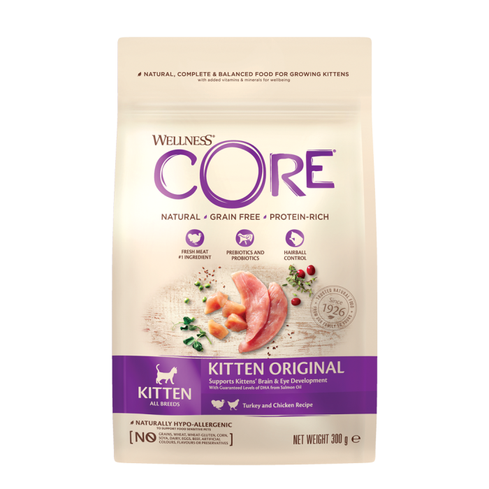 Wellness Core Grain Free Kitten Dinde & Saumon Pour Chat 300g