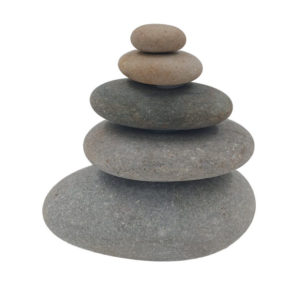 Tyrol - Décoration Pyramide 5 Galets Naturels - 12cm