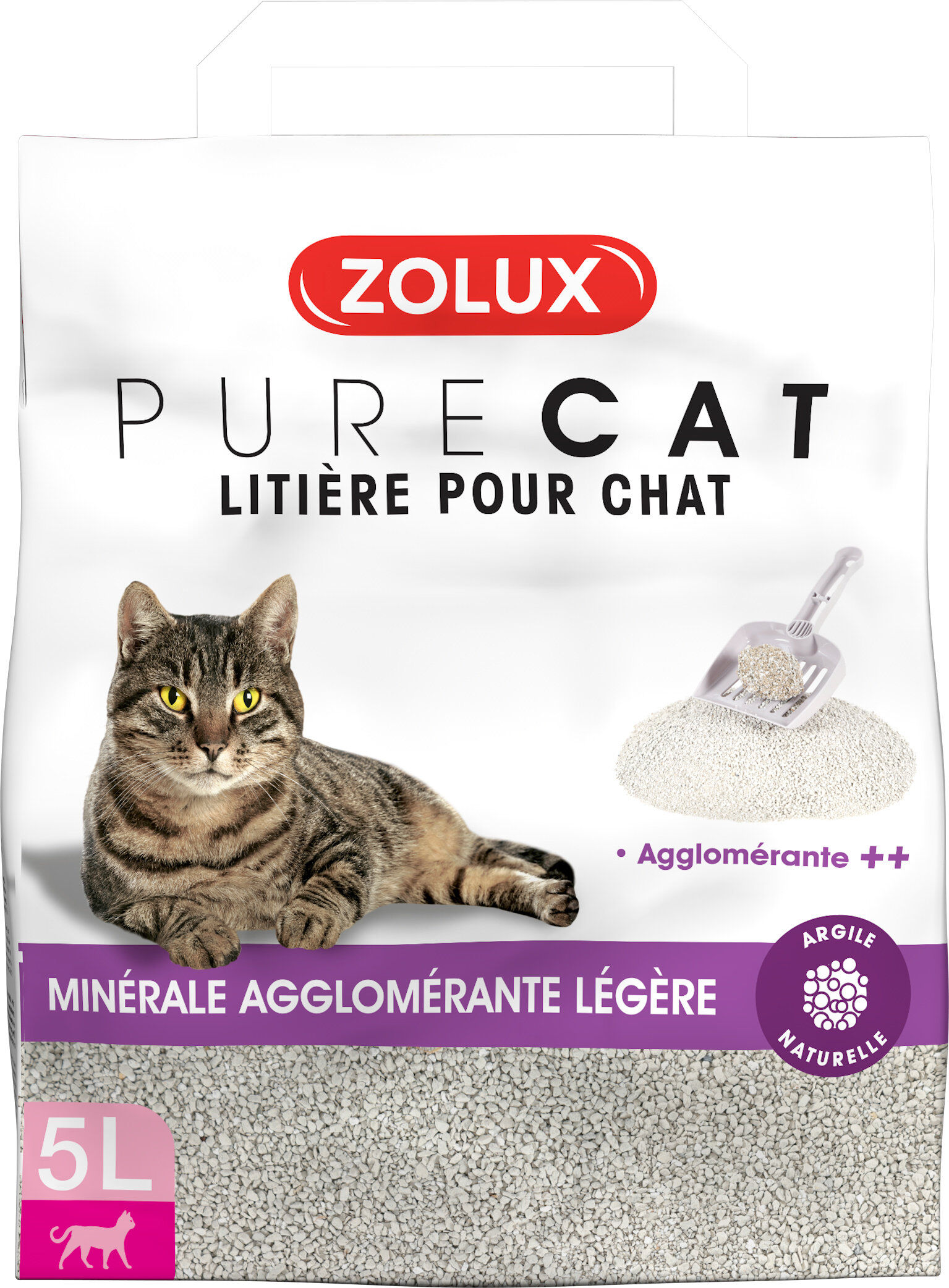 Zolux - Litière Purecat Agglomérante Légère - 5L