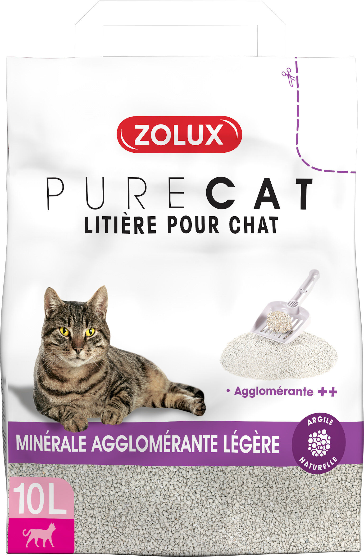Zolux - Litière Purecat Agglomérante Légère - 10L