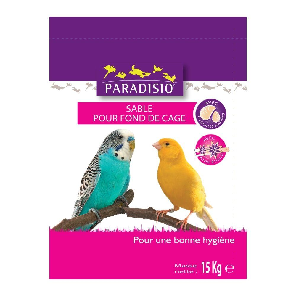Paradisio - Sable Anisé Blanc pour Cage - 15Kg