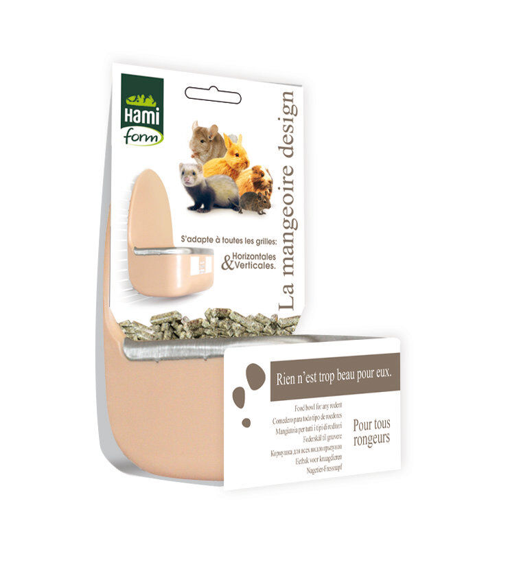 Hamiform - Mangeoire Design à Suspendre pour Rongeurs - Beige