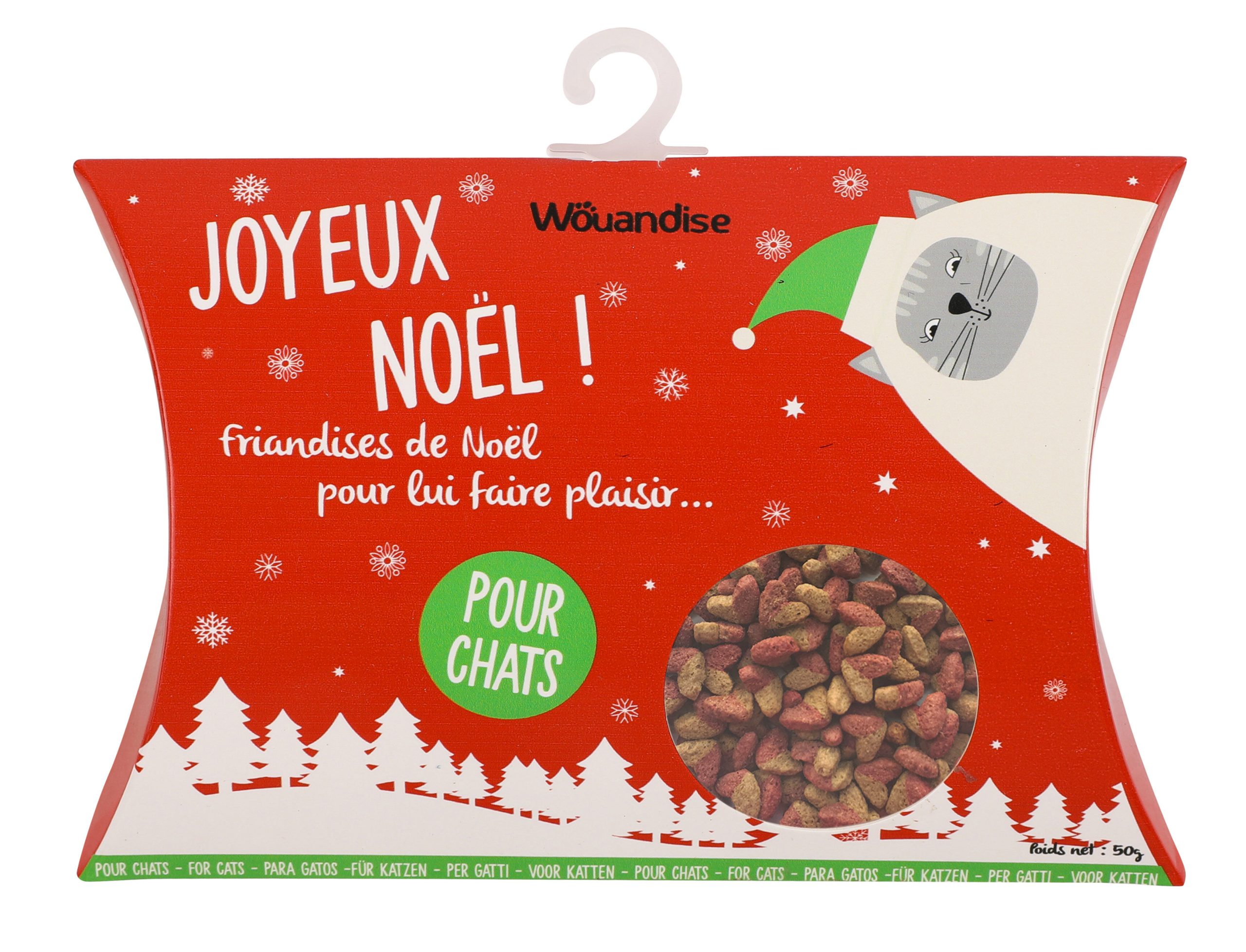 Wouapy - Pochette de Noël Friandises pour Chat - 50g