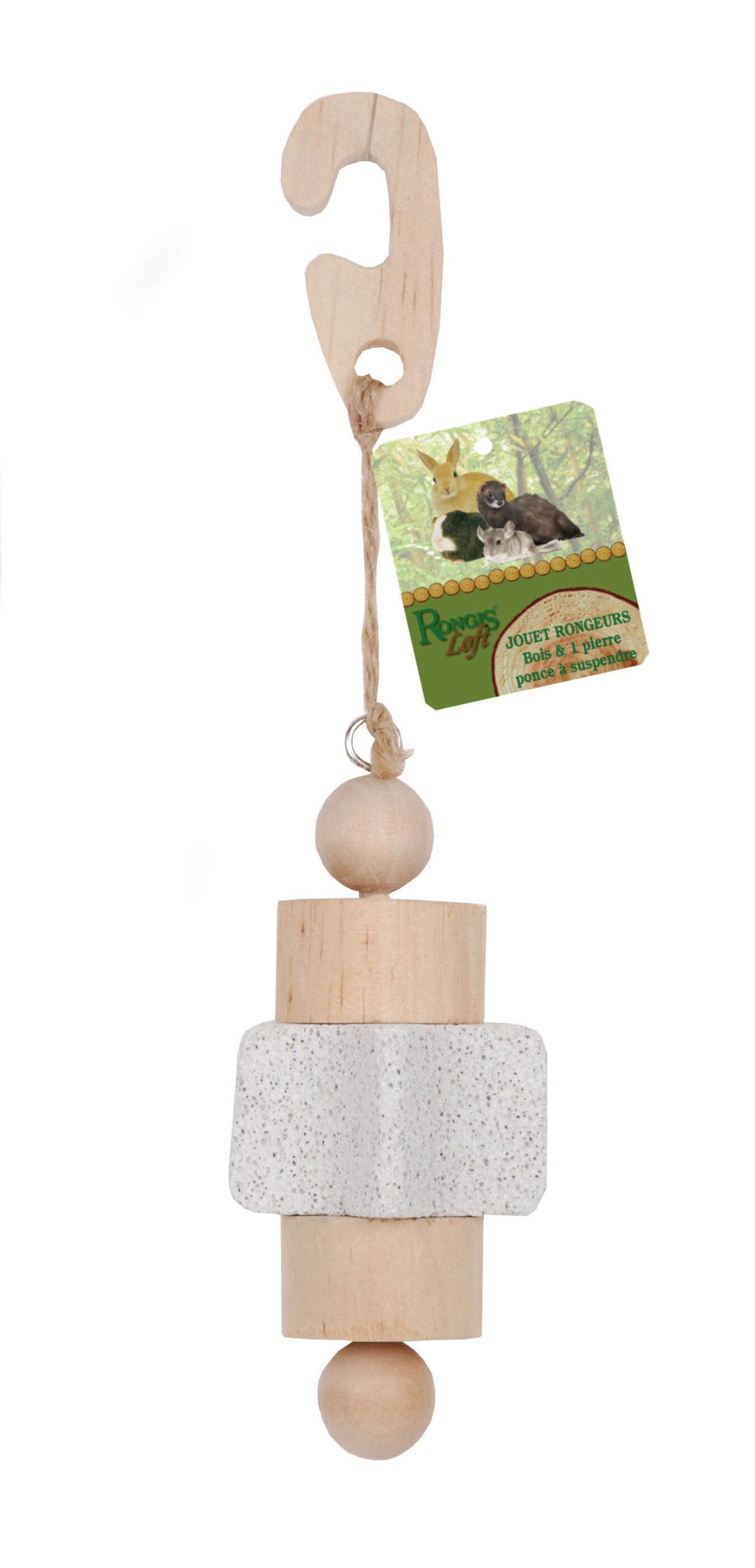 Rongis - Jouet Pierre Ponce à Suspendre pour Rongeurs - 11x5cm