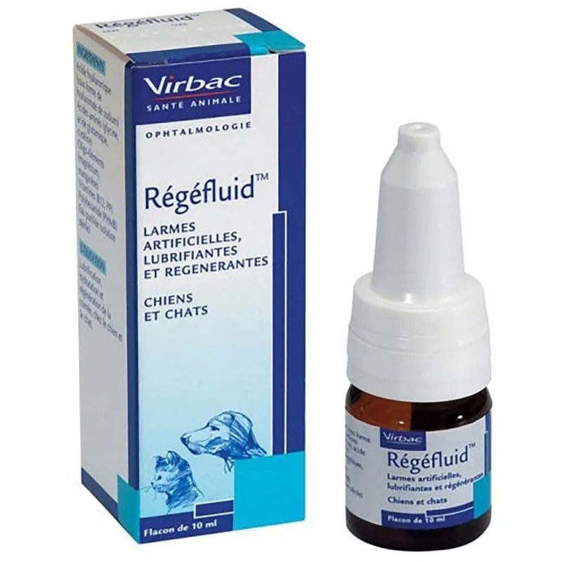 Virbac - Régéfluid Larmes Artificielles Hydratation de l'Œil pour Chiens et Chats - 10ml