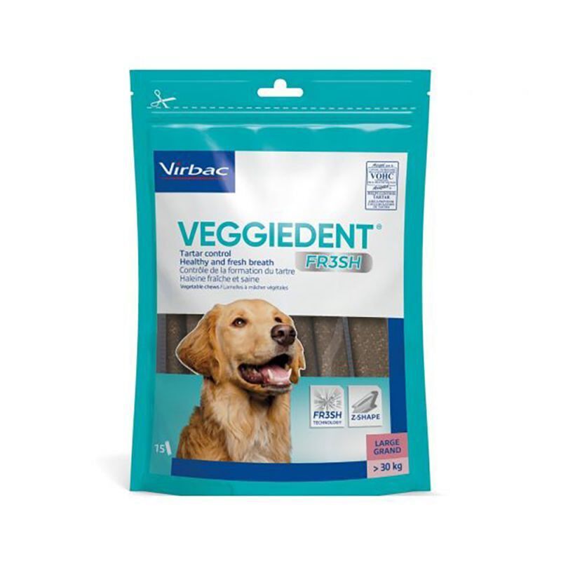 Virbac - Lamelles Veggiedent Fresh L pour Grands Chiens - x15