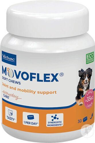 Virbac - Friandises à Mâcher Movoflex Joint and Mobility Support pour Grands Chiens - 30x6g