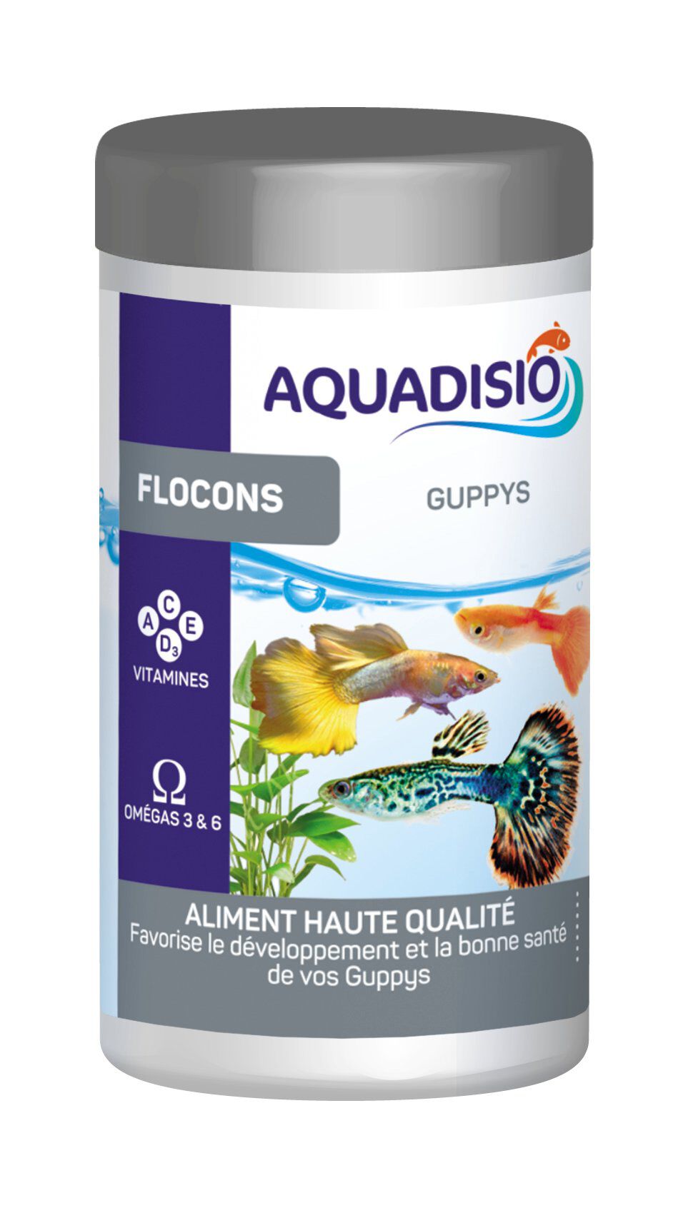 Aquadisio - Aliments en Flocons pour Guppys - 250ml