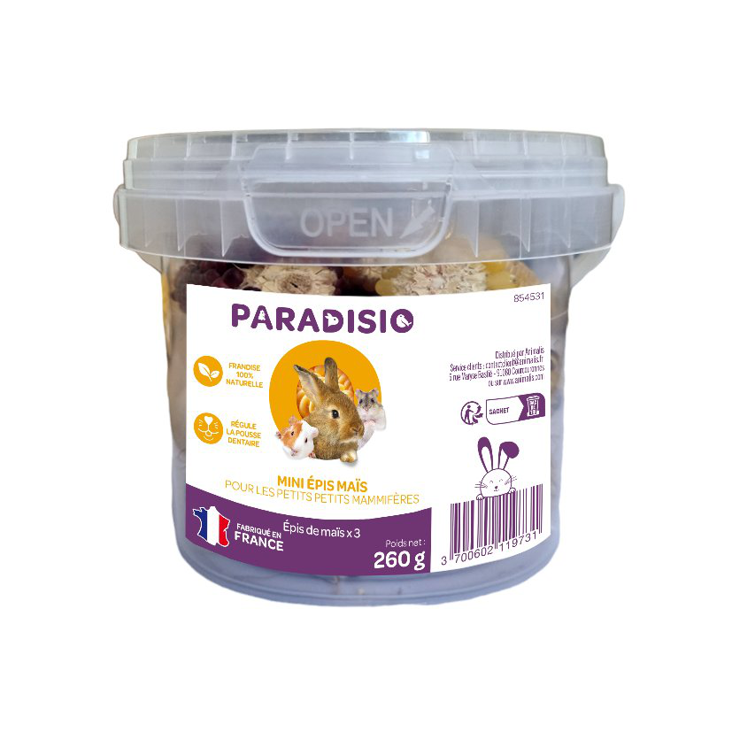 Paradisio - Epis de Mini Maïs Couleur en Morceaux pour Rongeurs - 260g