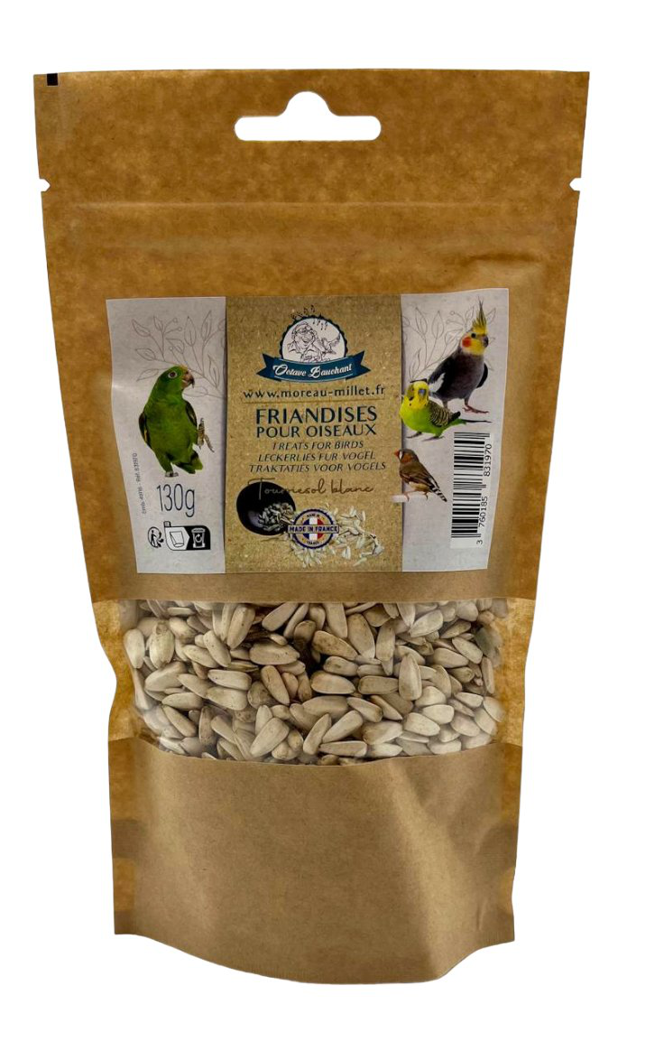 Gasco - Sachet Friandises Tournesol Blanc pour Oiseaux - 130g