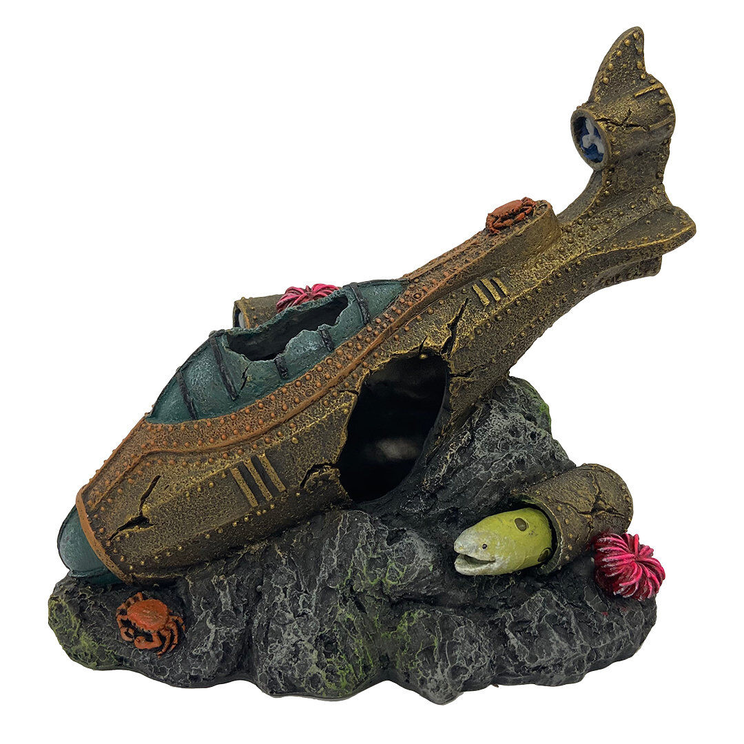 Aquadella - Décoration Sous-Marin Submergé pour Aquarium - S