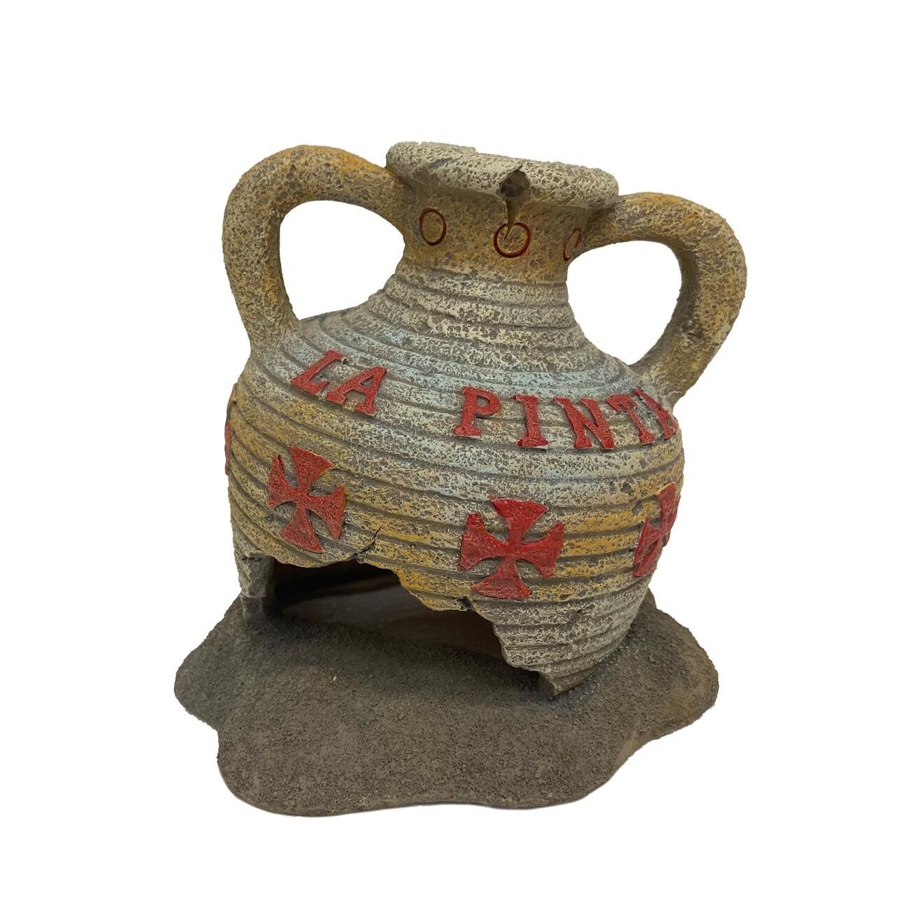 Aquadella - Décoration AMPHORA LA PINTA pour Aquarium - 11,3x10,5x11,4cm