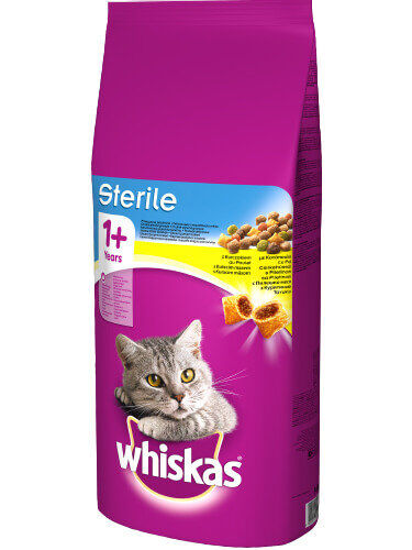 Whiskas - Croquettes +1 au Poulet pour Chat Stérilisé - 14Kg