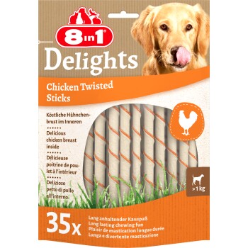8in1 Delights Twisted Sticks Poulet 35 pcs