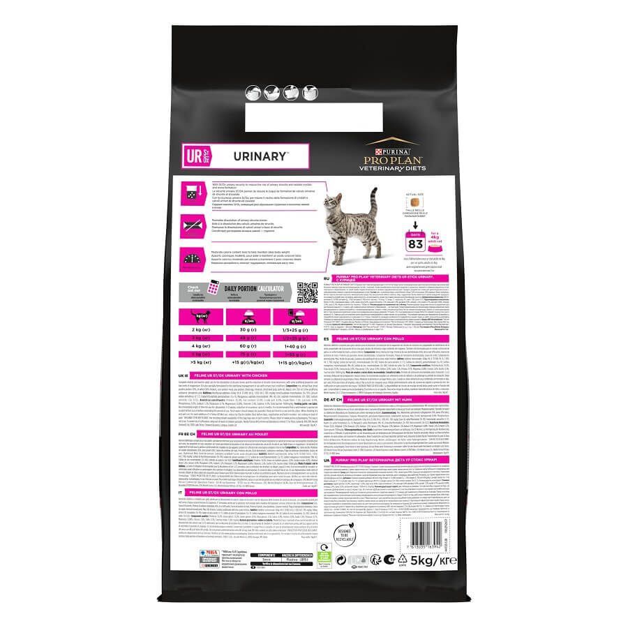 Pro Plan - Croquettes Veterinary Diets UR Urinary au Poulet Pour Chats - 5kg