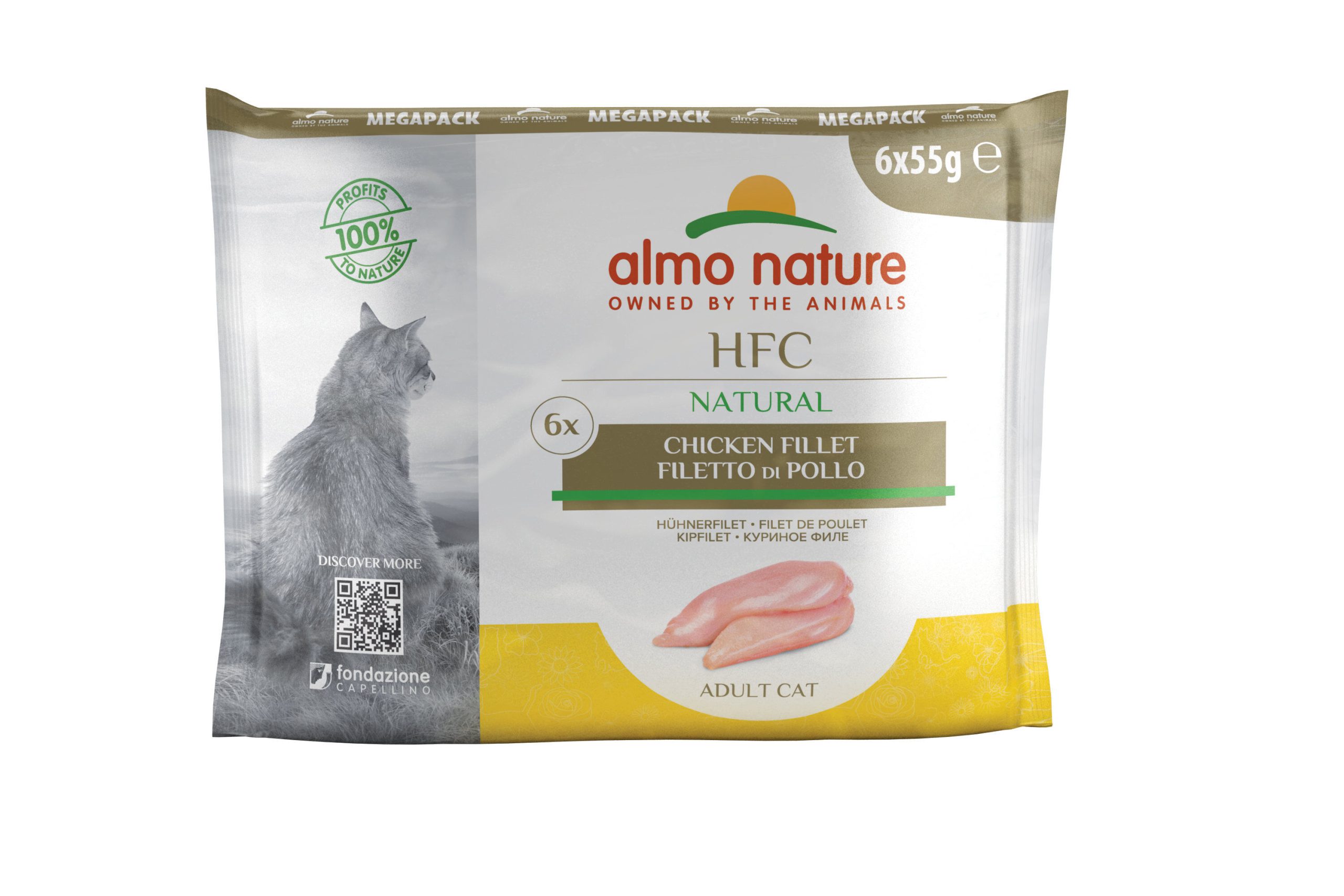 Almo Nature - Pâtée en Pochon HFC Mega Pack Filet de Poulet pour Chat - 6x55g