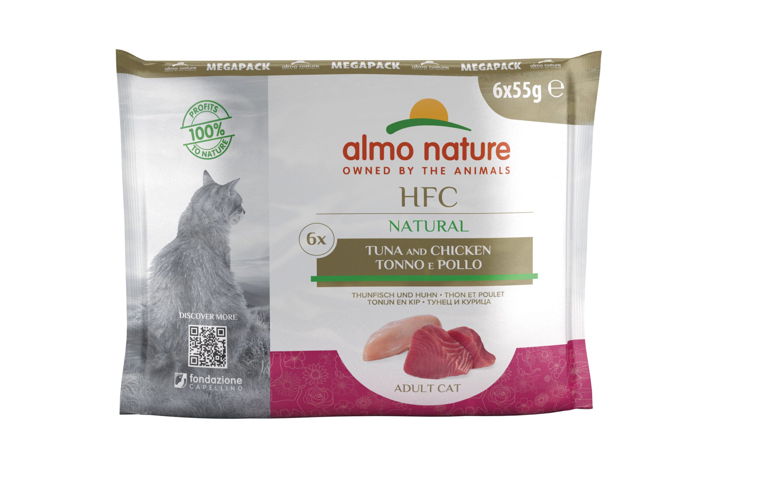 Almo Nature - Sachets Classic en Pack au Thon et Poulet pour Chat - 6x55g