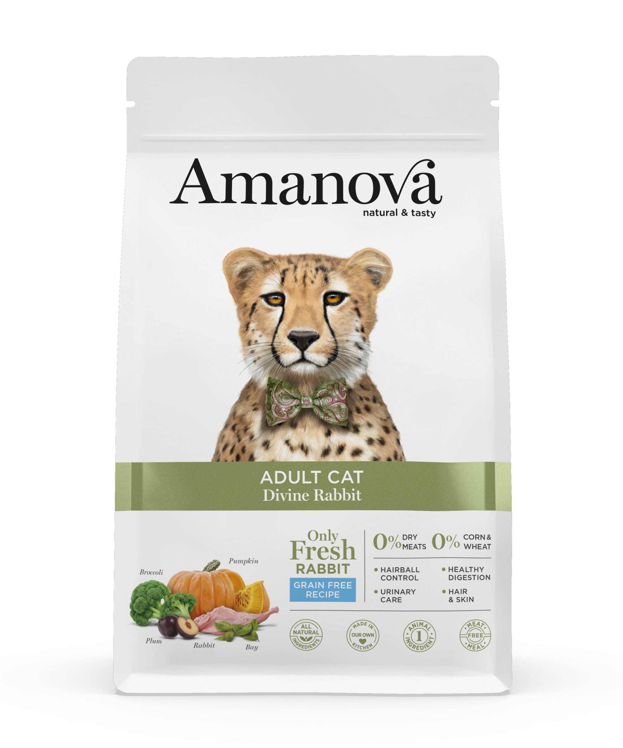 Amanova - Croquettes Adult au Lapin pour Chats - 1,5Kg