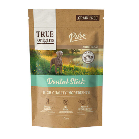 True Origins Pure - Sticks Dentaires Sans Céréales pour Grands Chiens - x7
