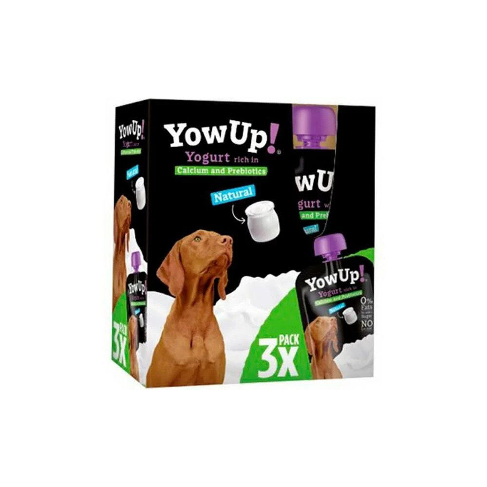 Yowup -  Yaourt Enrichie en Prébiotique pour Chiens - 3x115g