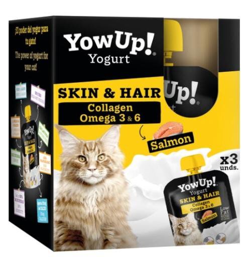 Yowup - Yaourt SAUMON pour PEAU ET POIL Chat 85GR PACK 3