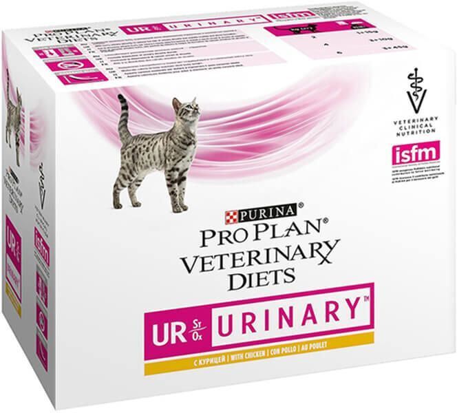 Pro Plan - Sachets Veterinary Diets UR Sr/Ox Urinary Poulet pour Chats - 10x85g