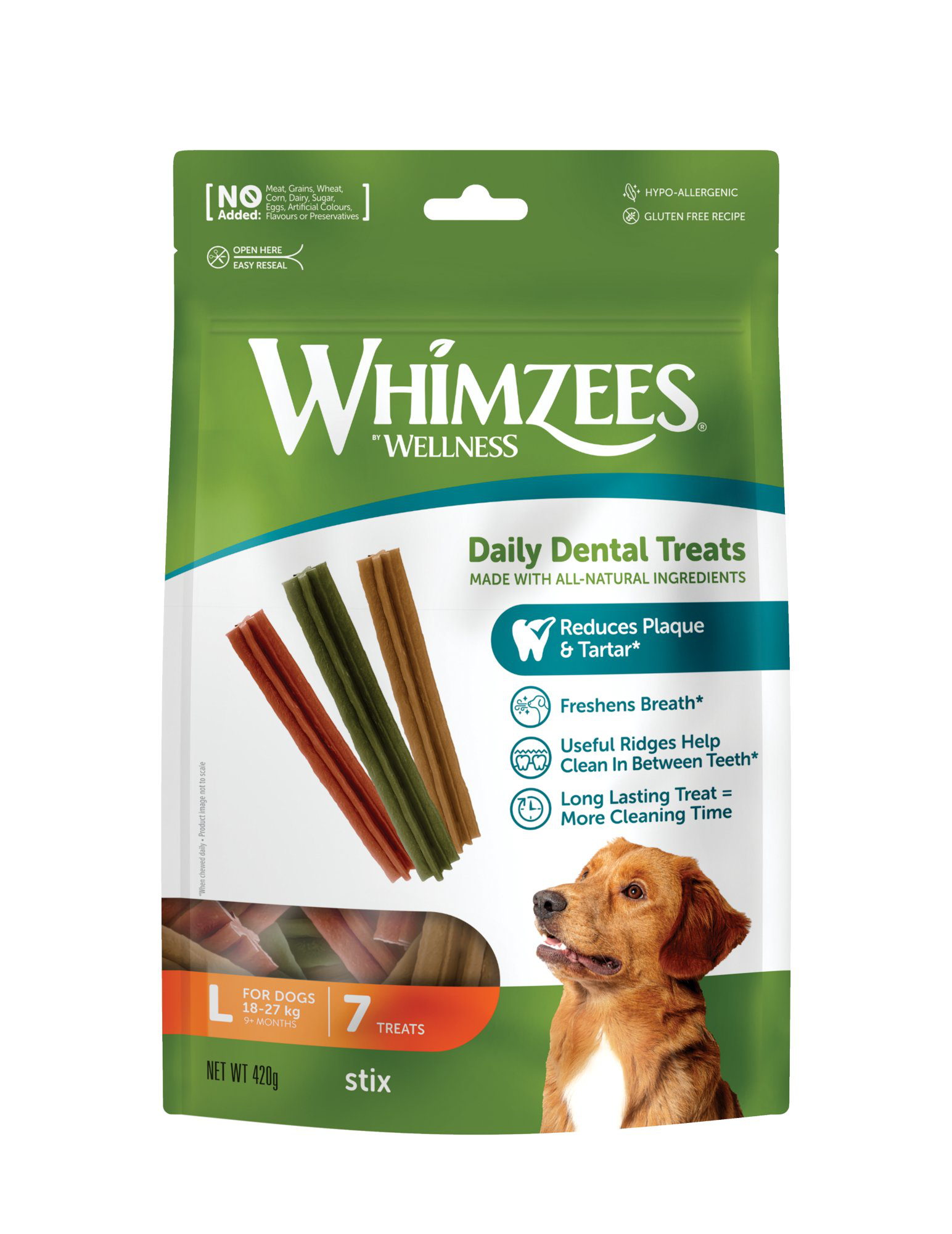 Whimzees - Friandises Stix L Daily Dental Treats Pour Chiens - x7