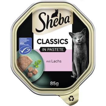 Sheba Classics Nourriture humide pour chat adulte, en pâté 22x85g Saumon