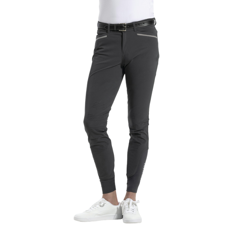 Equithème - Pantalon d'équitation homme Georg gris anthracite
