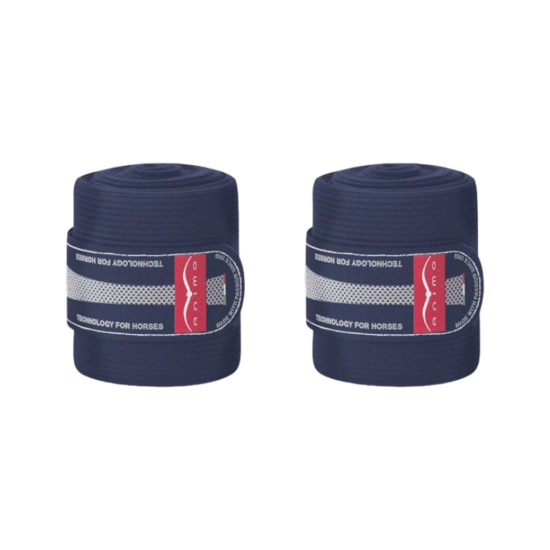 Animo Italia - Bandes de travail élastiques avec polaire Wenz marine (x2)