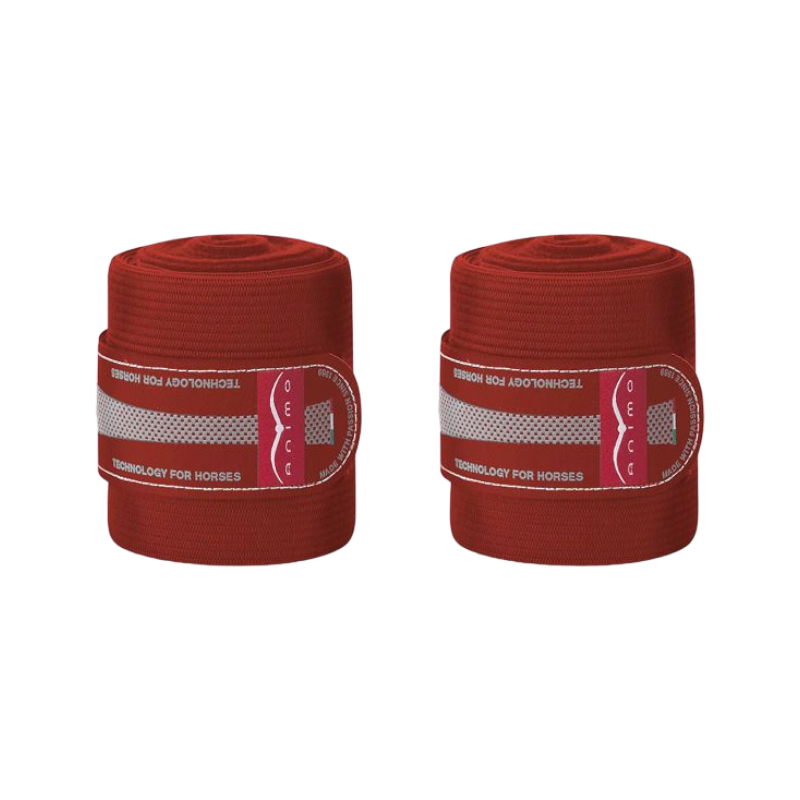 Animo Italia - Bandes de travail élastiques avec polaire Wenz rouge (x2)