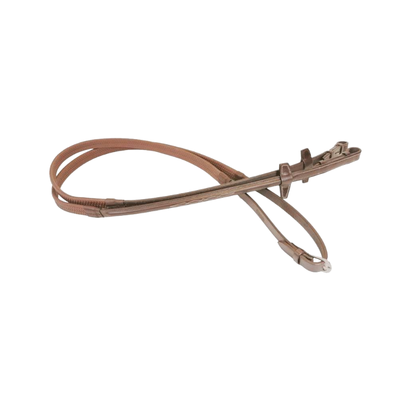 Signature by Antarès - Rênes caoutchouc cuir 5/8 16mm havane