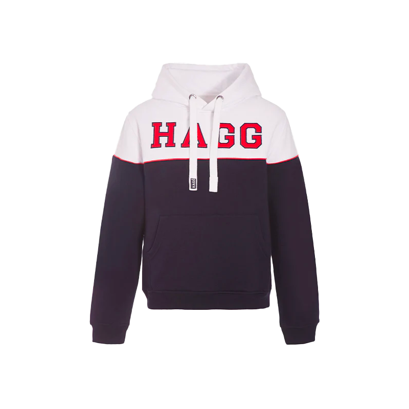 Hagg - Sweat hoodie à capuche blanc / marine