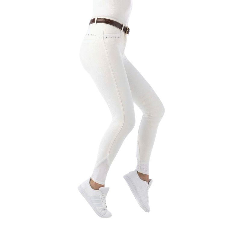 Equithème - Pantalon d'équitation femme Safir blanc/bleu
