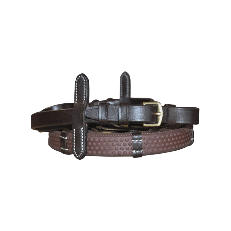 Canter - Rênes de cheval Eventer avec arrêtoirs 16 mm Marron