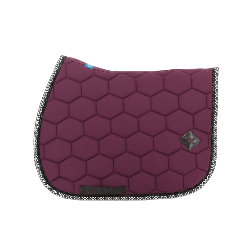 Oxxer - Tapis de selle Monogramme aubergine/ noir