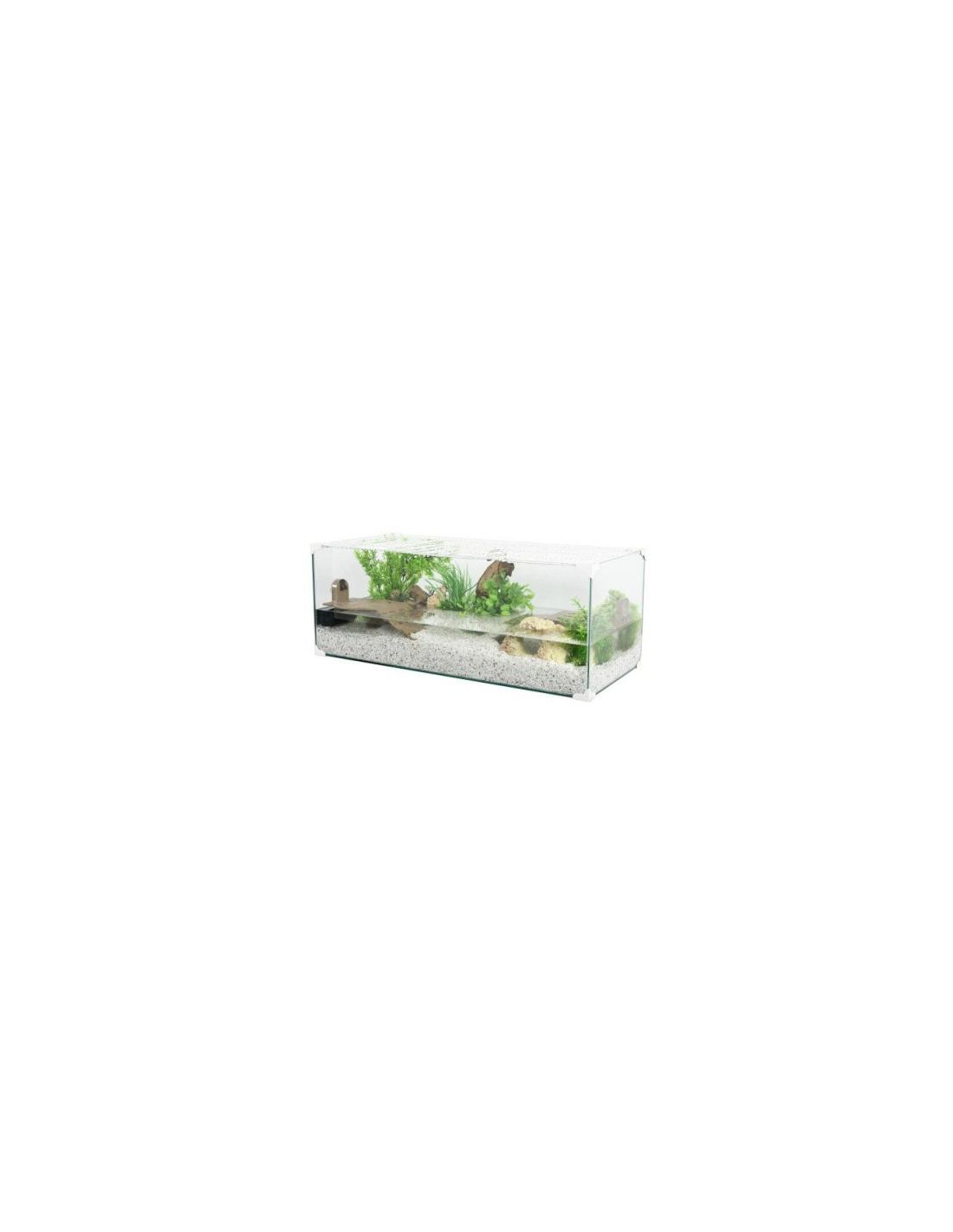 Aquaterrarium blanc 100 cm équipé aquarium tortue d'eau