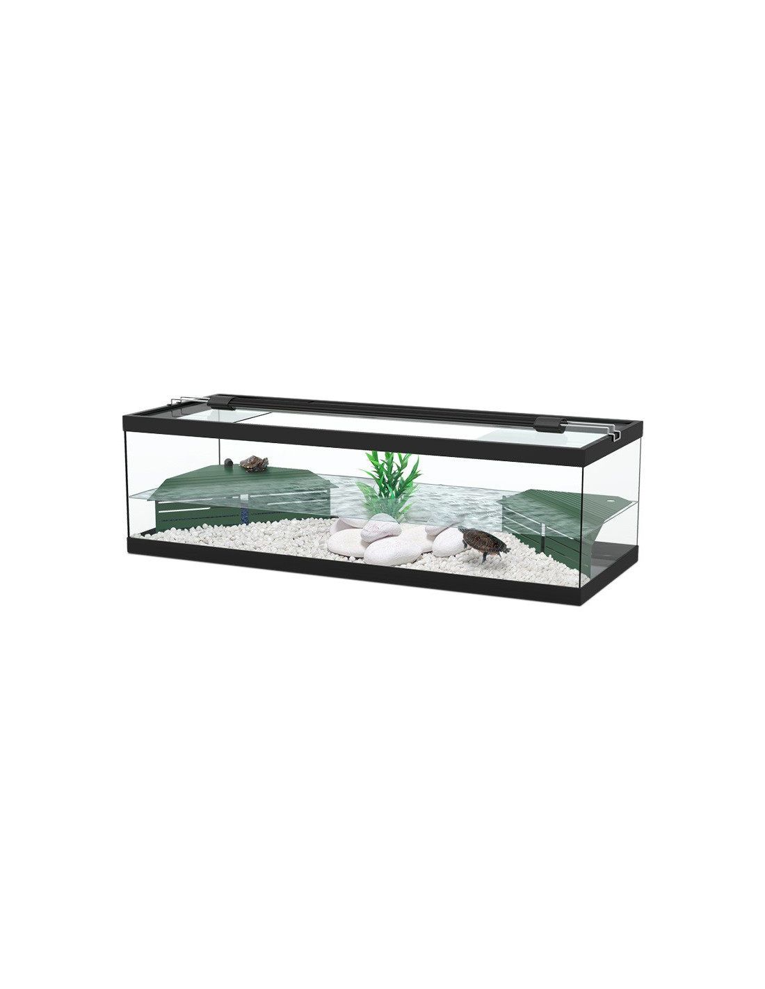 Aquaterrarium noir 4 tailles aquarium tortue d'eau