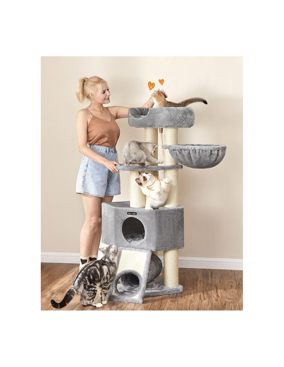 Arbre à Chat 141 cm Gris Clair