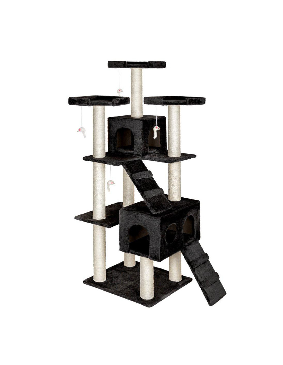 Arbre à chat 185 cm Griffoir chat noir arbre chaton