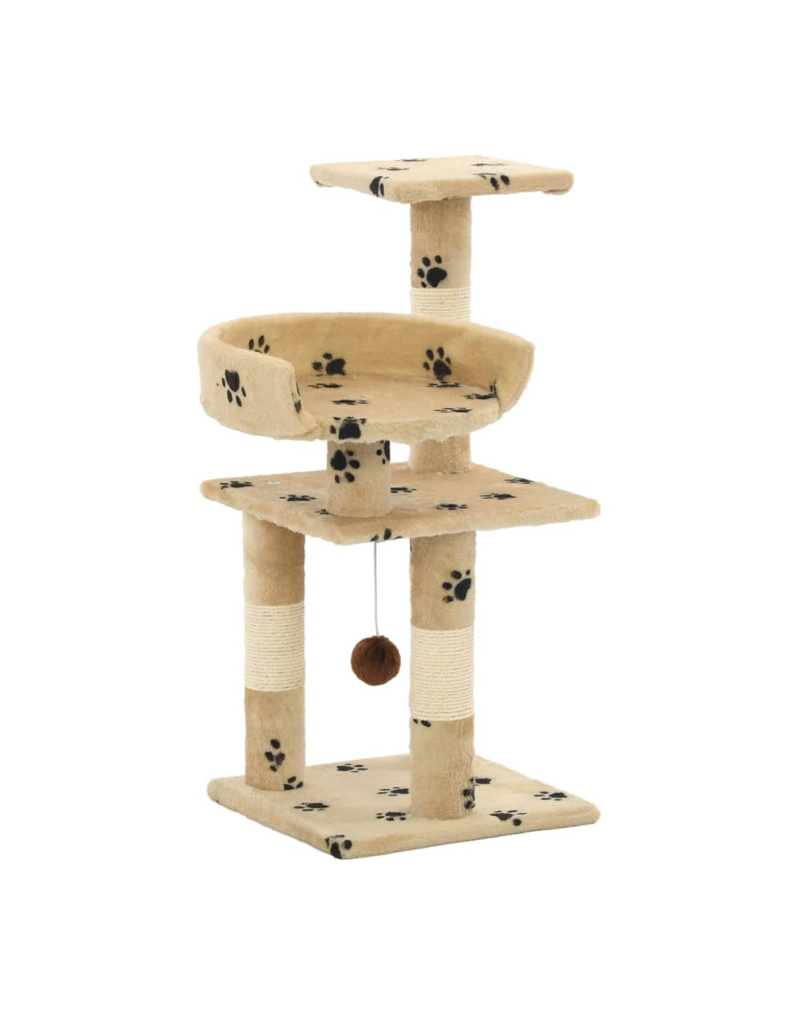 Arbre à Chat 65 cm Beige avec Griffoirs Sisal