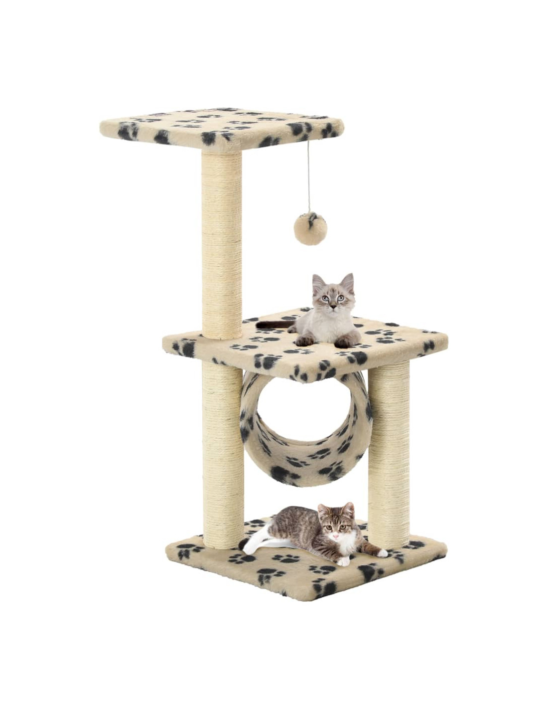 Arbre à Chat 65 cm Beige Motif Pattes