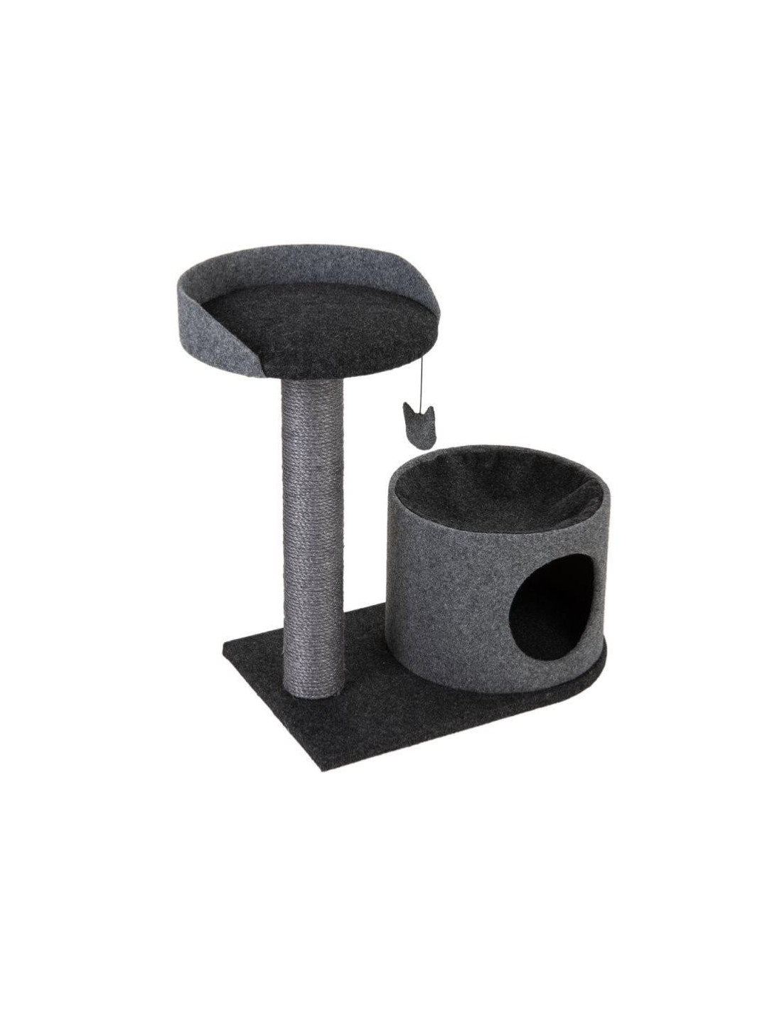 Arbre à chat 65 cm griffoir chat gris et noir