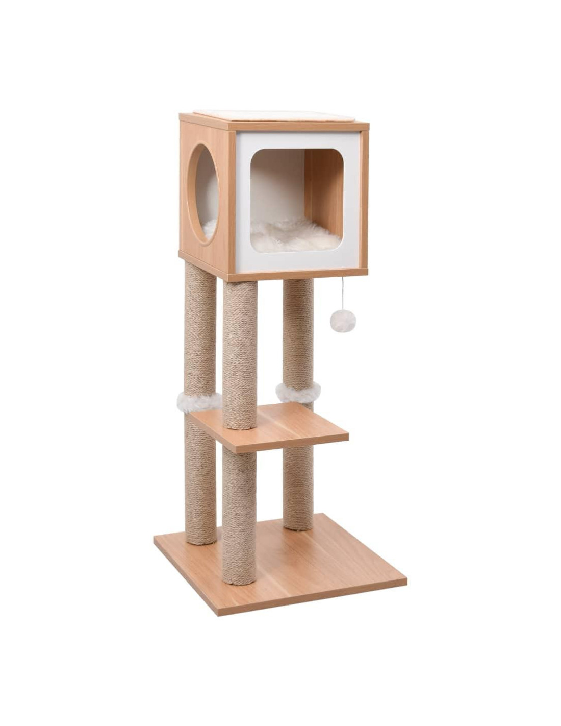 Arbre à chat 90 cm grattoir chat tapis à gratter en sisal griffoir chat