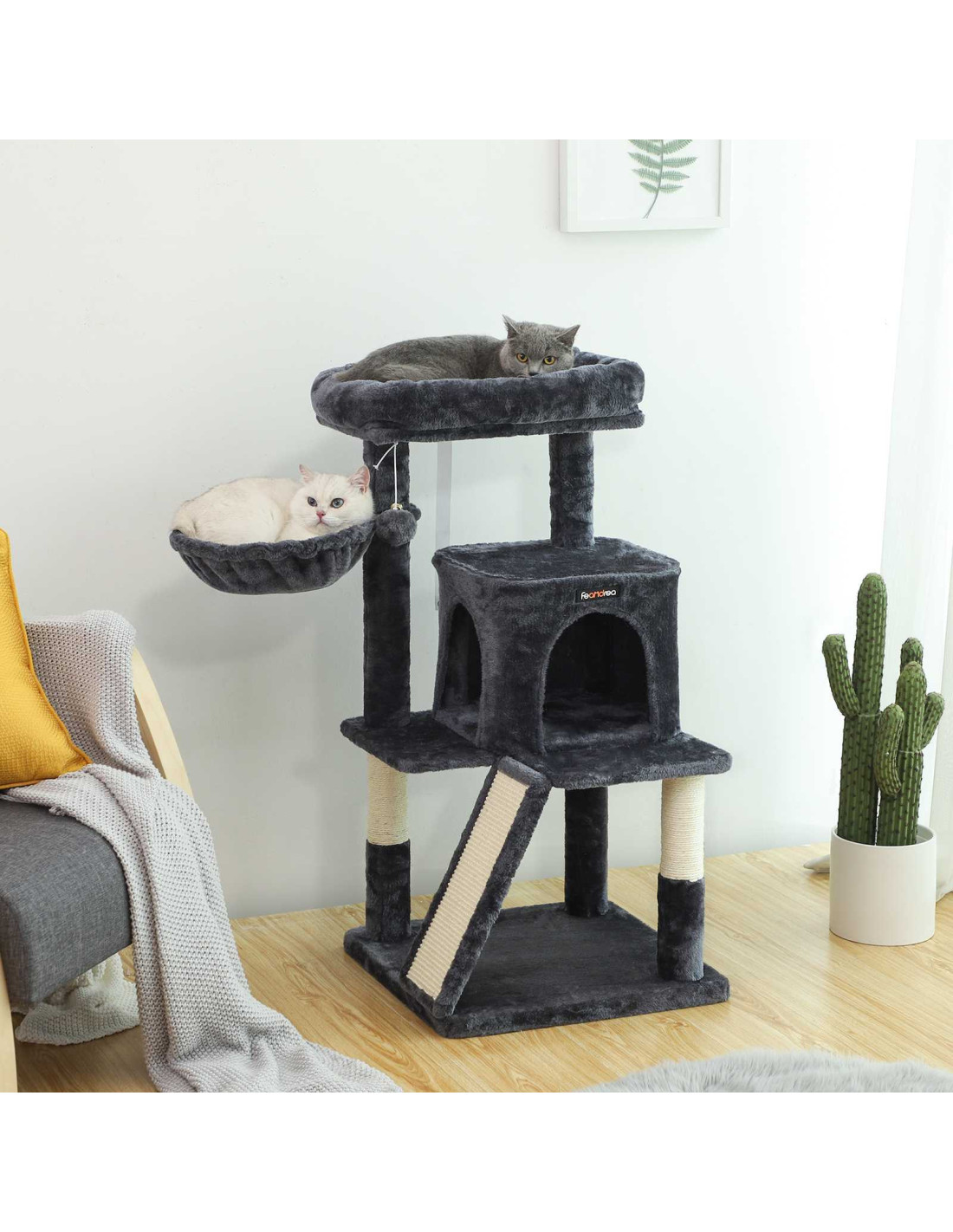 Arbre à chat 96 cm gris